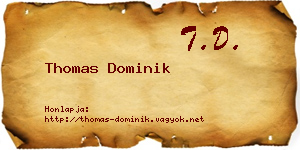 Thomas Dominik névjegykártya